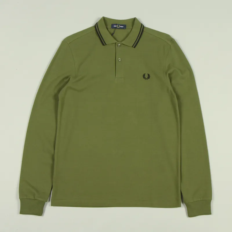 Fred Perry LS Twin Tipped Polo Shirt M3636 - Cypress